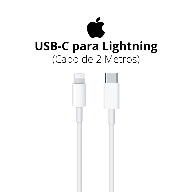 Cabo 2 Metros para iPhone 20W Carga Rápida com conector USB-C para Lightning - Hahweb Shopping