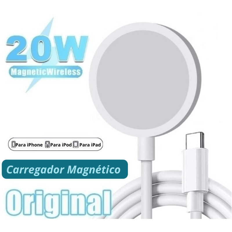 Carregador Magnético MagSafe Original 20W para Apple IPhone - Hahweb Shopping