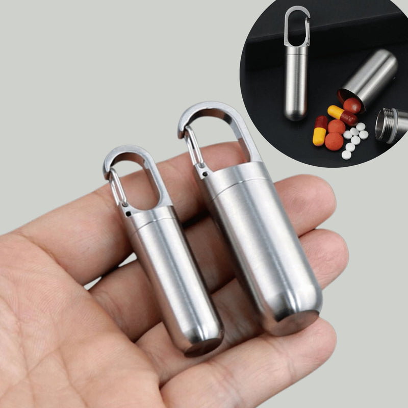 Mini Caixa para Comprimidos em aço inoxidável - Exclusividade - Hahweb Shopping