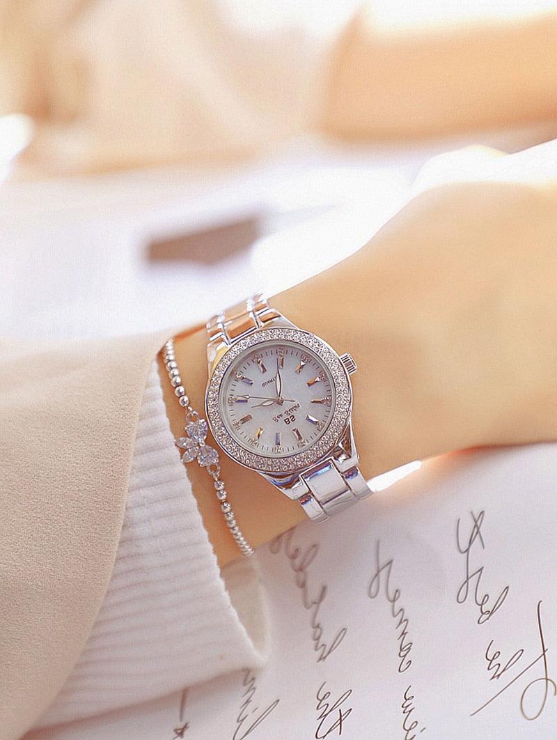 Relógios de pulso com pedras de cristal a prova d'água - Hahweb Shopping