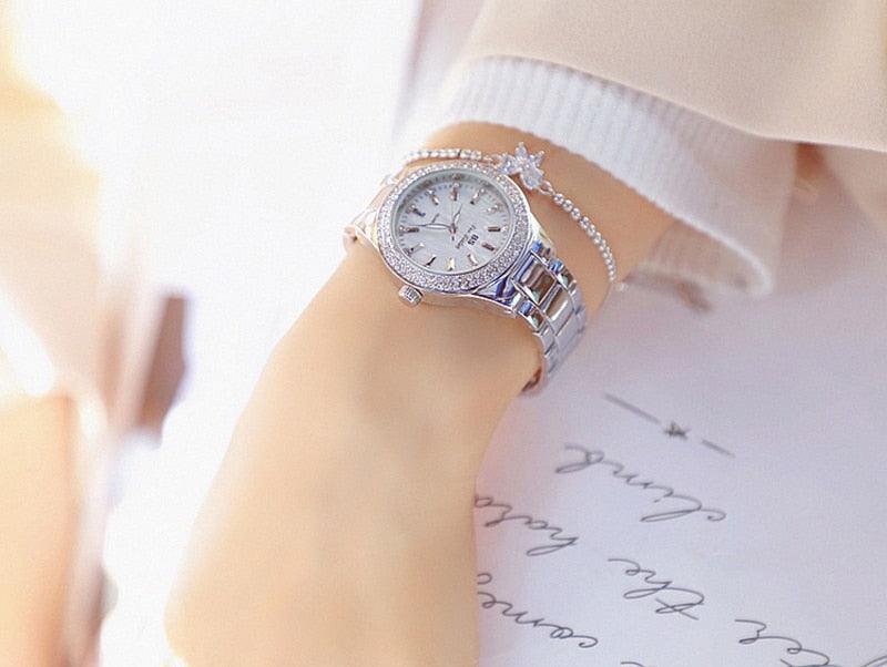 Relógios de pulso com pedras de cristal a prova d'água - Hahweb Shopping